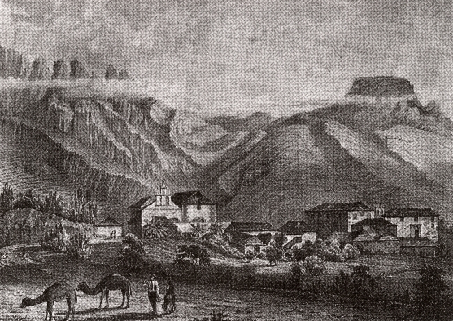 Adeje. Grabado Adeje Webb y Berthelot. Proyecto Humboldt